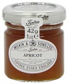 6 X MINI APRICOT JAMS BY WILKIN & SONS IMPORTED FROM UK
