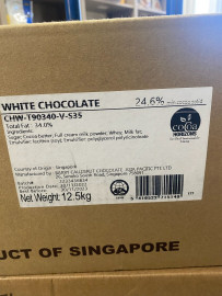 VAN HOUTEN ESSENTIALS WHITE CHOCOLATE BUTTONS 12.5KG