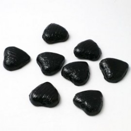 BLACK FOIL CHOCOLATE HEARTS 1KG