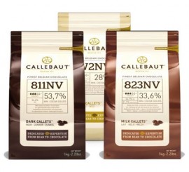 SET OF CALLEBAUT CHOCOLATE 1KG - DARK, MILK, WHITE